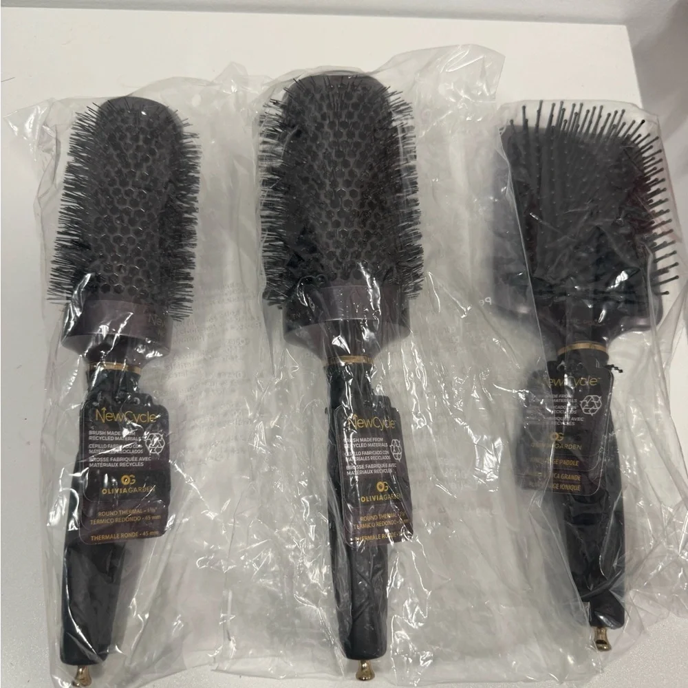 Olivia Garden Black Hair Brush Trio - Picture 5 of 5